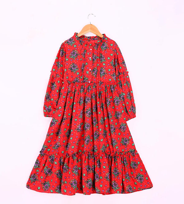 Red Georgette Maxi
